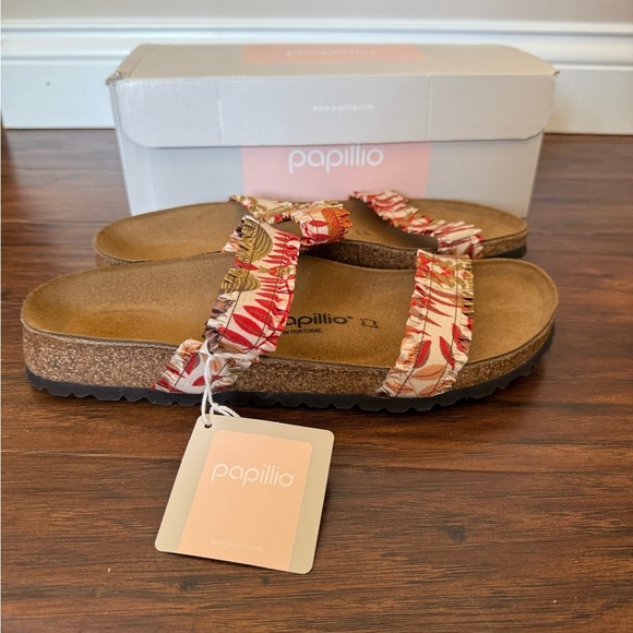 NWT Papillio Curaçao III Red and Beige Flower Sandals-Size 41 euro, US 10 - Picture 2 of 7